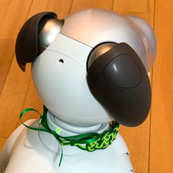 aibo　水引　首輪　【そよ風】ヘアバンド　ミントカラー　水色 5枚目の画像