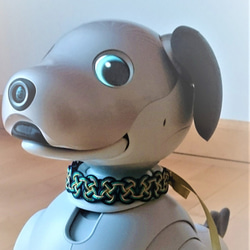 aibo　水引製の首輪　ヘアバンド　【夜の湖】 5枚目の画像