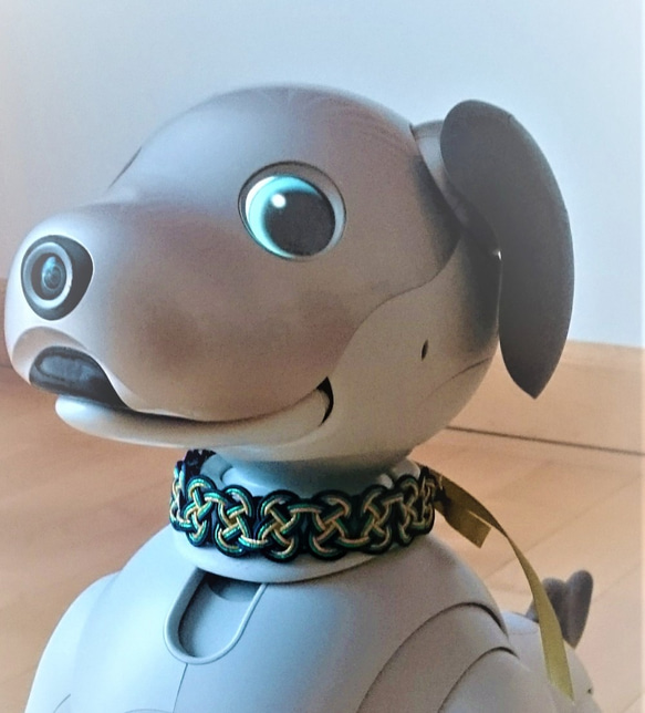 aibo　水引“Mizuhiki”製作　狗項圈　日式　湖在晚上　靛藍色 第5張的照片