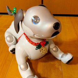 aibo　水引“Mizuhiki”製作　狗項圈　日式　聖誕　紅色的 第7張的照片