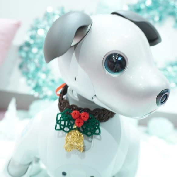 aibo　水引“Mizuhiki”製作　狗項圈　日式　聖誕　寶藍色 第6張的照片