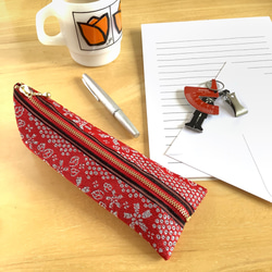 畳縁　笔盒　日式　櫻花盛開　紅色的　為了考試！ 第1張的照片
