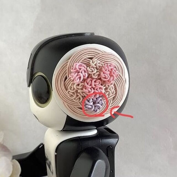 ロボホン　耳飾り　水引製　【春爛漫】桜 3枚目の画像
