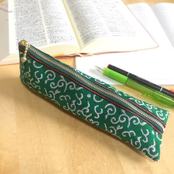 畳縁　硬幣錢包　名片夾　阿拉伯式花紋圖案　日式　綠色 第6張的照片