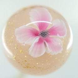 【ガラスの花】花玉かんざし 薄ピンク色×ピンク色 4枚目の画像