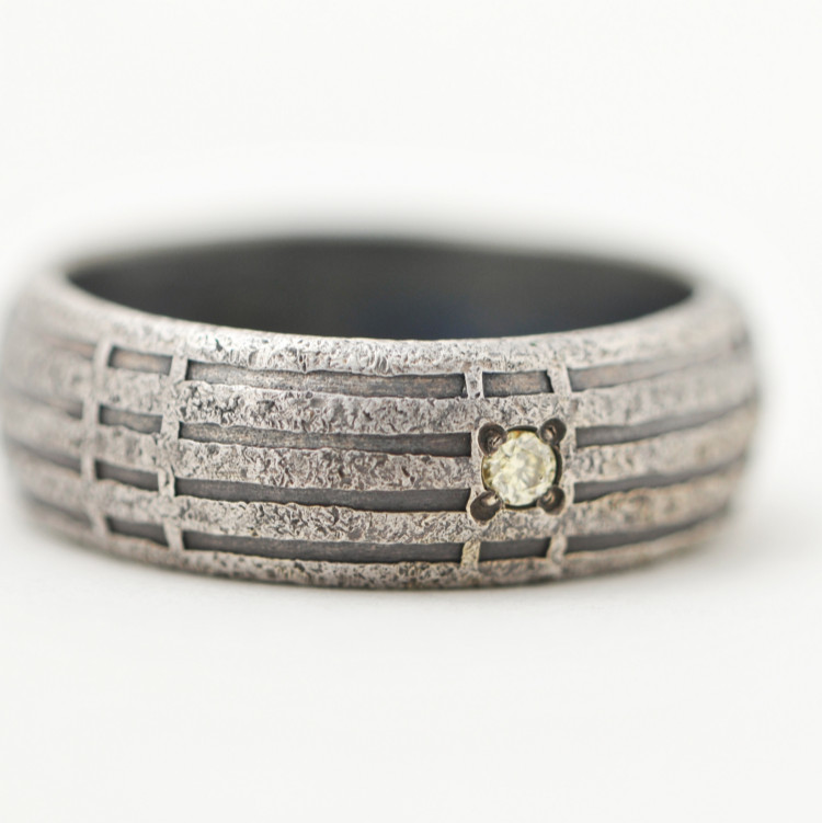 ライトイエローダイヤモンド シルバーリング Seinシリーズ / リングサイズ11号