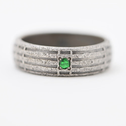 綠色石榴石盛銀戒指/尺寸＃13 第2張的照片