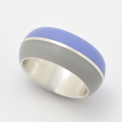 產房戒指#12.5/顏色紫色和灰色產房樹脂銀 第2張的照片