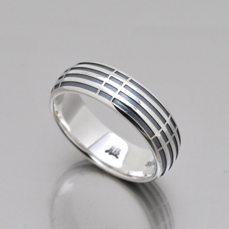 seinシリーズ シルバーリング Silver 指輪　ブラック　M幅　リングサイズご指定下さい。