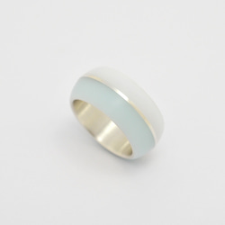 バイカラーリング リングサイズ11号/カラー・アイスブルー＆ホワイト