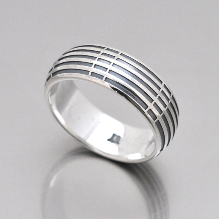 シルバーリング seinシリーズ　Silver 指輪　ブラック　Ｌ幅　リングサイズご指定下さい。