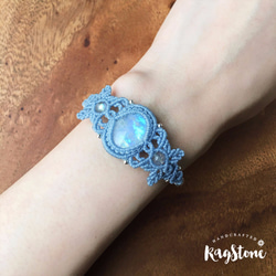 【天然石 Macrame】月亮石編織手鍊 / Moonstone macrame bracelet 第2張的照片