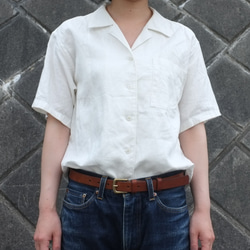 【受注制作】リネン開襟シャツ 1枚目の画像