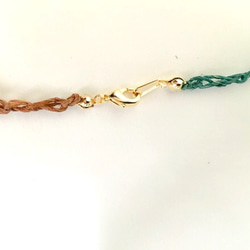 Turquoise Hemp anklet with coin&tassele 第3張的照片