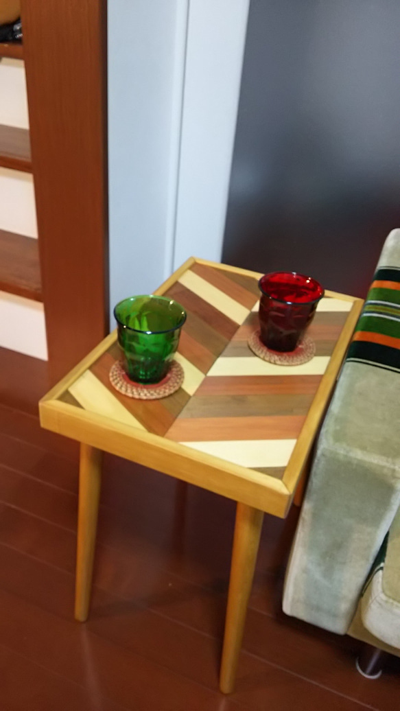 ヘリンボーン サイドテーブル サイドテーブル Kamon 通販 4362476