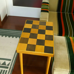 ★Creema限定★木製 living モザイク柄  サイド カフェ  テーブル 4枚目の画像