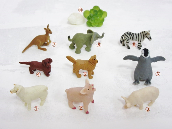 （雪の結晶付き）テラリウムガーデンと小さな動物たち（ブラウン砂） 3枚目の画像