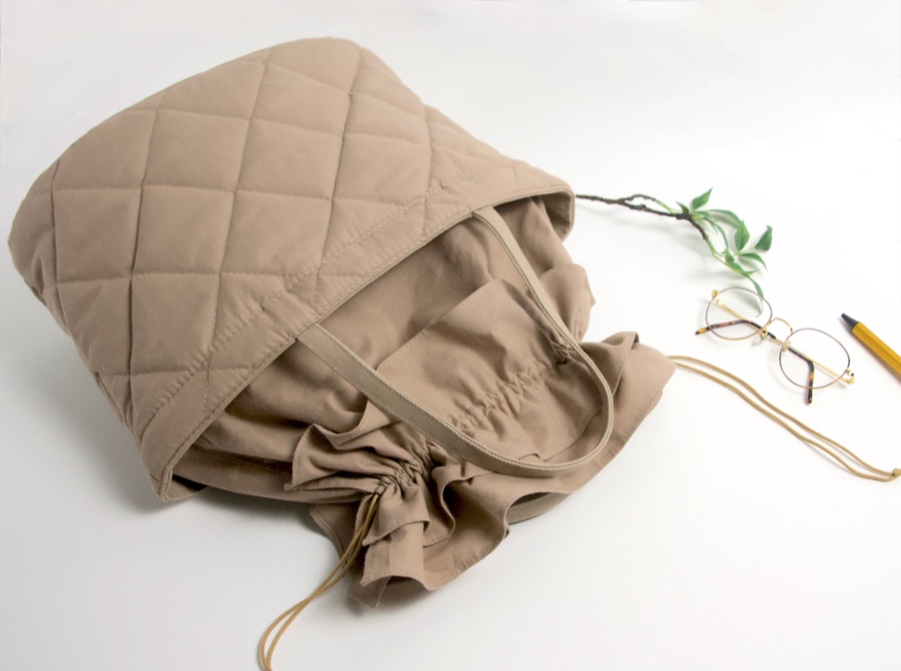 オリジナル キルト レジャー トートバッグ モカベージュ