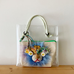 New!Clear pouch bag・blue 2枚目の画像