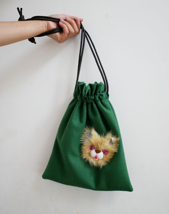 <メディア掲載>wool bag・green 3枚目の画像