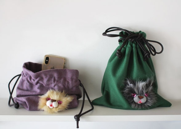 <メディア掲載>wool bag・green 6枚目の画像