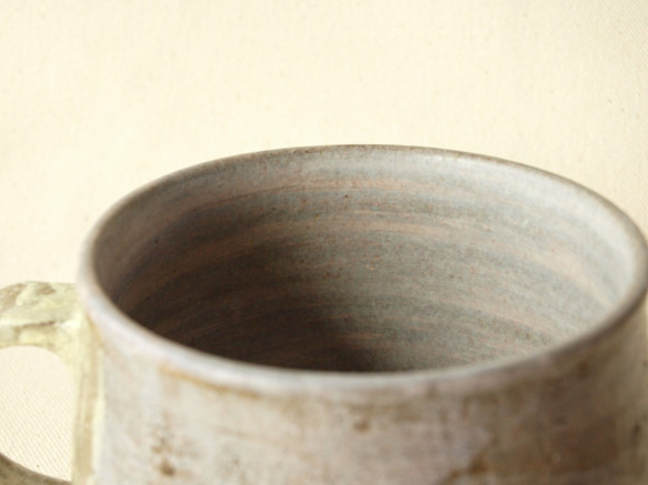 大き目　マグカップ　　パープル×グリーン　陶器　　350ｃｃ 4枚目の画像