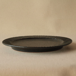 6寸皿　中皿　黒　しのぎ　18.5ｃｍ 3枚目の画像