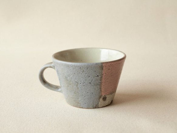 陶器マグカップ　ピンク×水玉 3枚目の画像