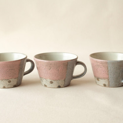 陶器マグカップ　ピンク×水玉 7枚目の画像