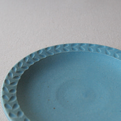 12.5ｃｍ小皿　ブルー双葉　 5枚目の画像