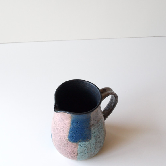 コーヒードリッパー＆ピッチャー　 ピンク×青　陶器　 7枚目の画像