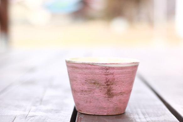 【在庫限り　再販不可】フリーカップ　ピンク　陶器　カップ　小鉢 5枚目の画像