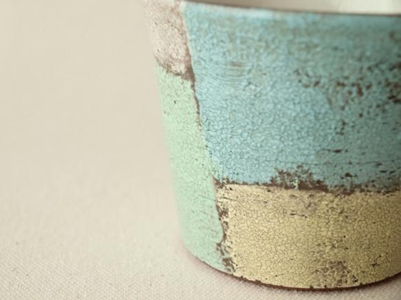 【マグカップ　200】　ブルー×グリーン　200ｃｃ　陶器 4枚目の画像