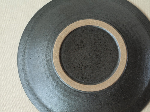 お皿　しのぎ　深皿　黒　直径約27.5ｃｍ　大皿 9枚目の画像
