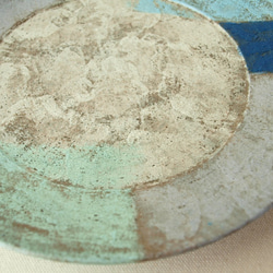 大皿　23ｃｍ　 カラフル　ブルー　グリーン　パープル　陶器　 4枚目の画像