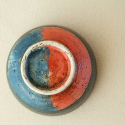 【kuro小鉢　8　】　黒　赤　青　小鉢　陶器　10ｃｍ　3.5寸 6枚目の画像