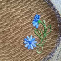 刺繍入りコースター4枚組“青い花” 5枚目の画像