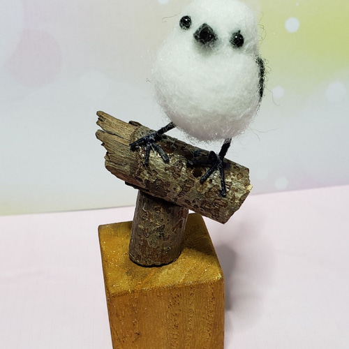 羊毛フェルトシマエナガツリー
