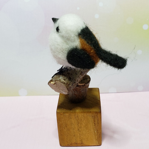 羊毛フェルトシマエナガツリー