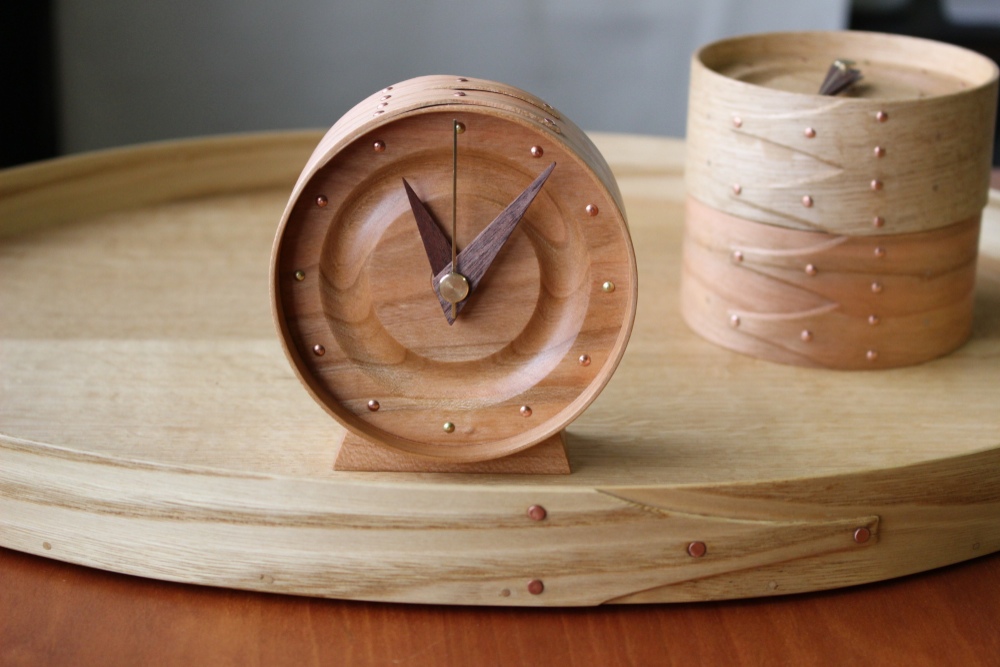 シェーカースタイルの置き時計（チェリー）