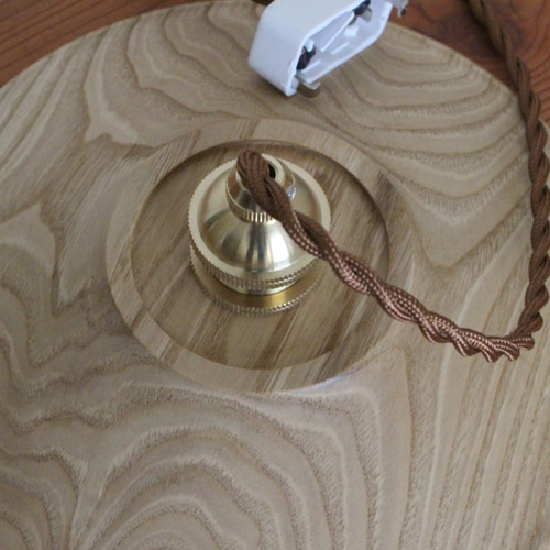 木製ランプシェード：栗の木：サイズφ210 シーリングライト