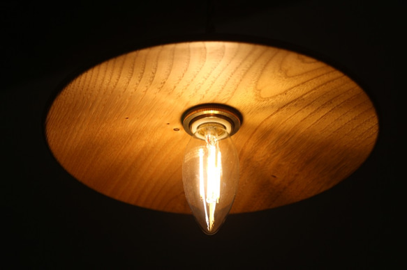 木製ランプシェード：栗の木：サイズφ２１０ 5枚目の画像