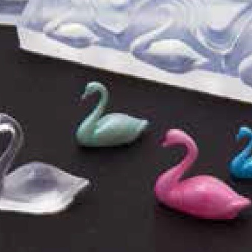 ka111) シリコンモールド クレイジュエリー スワン 白鳥 バード 立体型