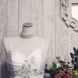 刺繍ネックレス スカラップ〈mb030〉ブライダル　ウェディング　結婚式　パーティ 3枚目の画像