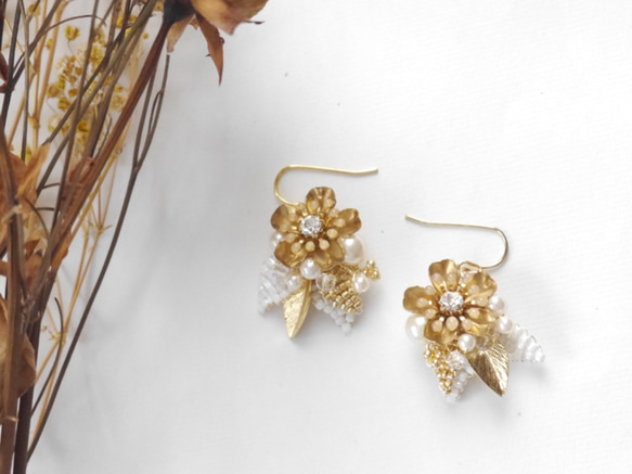 ピアス【vintage flower】〈088〉 2枚目の画像