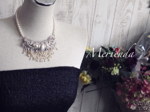 necklace〈099〉vintage lace1920 2枚目の画像