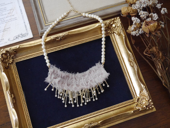 necklace〈099〉vintage lace1920 5枚目の画像