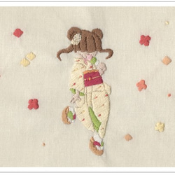 手刺繍イラストポストカード４枚入り　【花より団子】 1枚目の画像