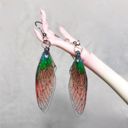 蝴蝶/妖精翅膀耳環-幻果樹妖精 /手繪 手工 客製化 耳環 第1張的照片