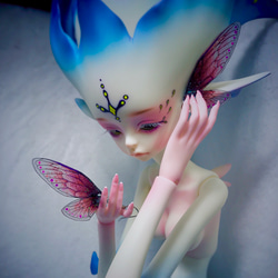 蝴蝶/妖精翅膀耳環-緋紅炙天使 /手繪 手工 客製化 耳環 第3張的照片